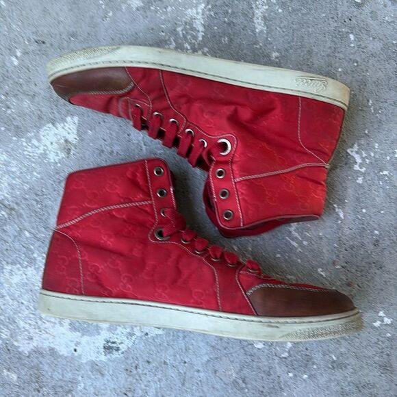 Gucci Red nylon high tops - Picture 3 of 10